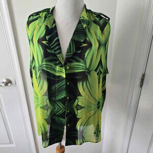 Women Worthington Black and Green Blouse